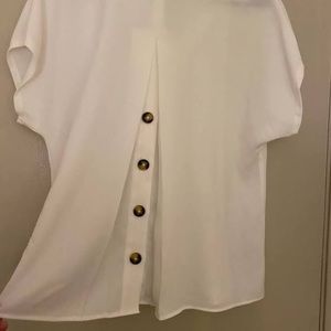 Worthington White Blouse- Back Button Down